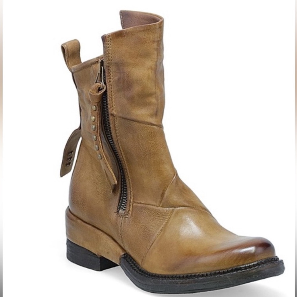 New with Box A.S.98 Stratford Leather Suede Boots in Wheat size 38/7.5 Sold Out - Picture 3 of 13